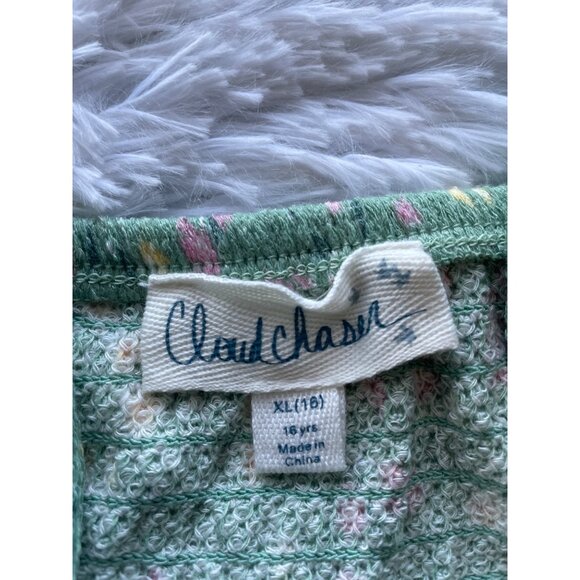 Cloud Chaser Girl's Waffle Smocked 3/4 Sleeve Off Shoulder Top XL/16 - Picture 6 of 7